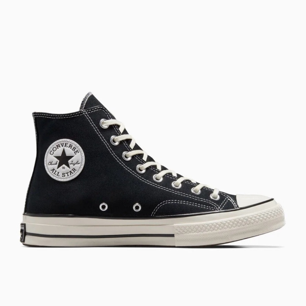 Chuck 70 Black and Egret High-Top Sneakers
